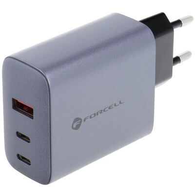 Forcell F-Energy GaN utazási töltő 2x USB C és USB A aljzattal - 4A 65W PD és Quick Charge 4.0 funkcióval