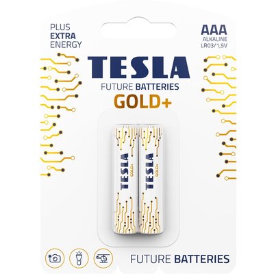 TESLA alkáli elem R3 (AAA) GOLD+ [2x120] 2db