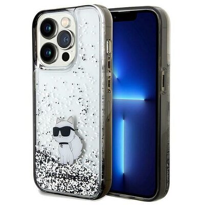 Eredeti tok KARL LAGERFELD KLHCP14LLKCNSK for iPhone 14 Pro (Liquid Glitter C / transparent)