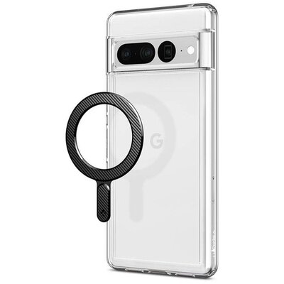 SPIGEN ACP06107 SPIGEN ONETAP RING öntapadós fémlap (mágneses autós tartóhoz ideális, wireless, MagSafe, karbon minta) FEKETE