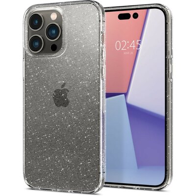 Apple iPhone 14 Pro, Szilikon tok, Spigen Liquid Crystal Glitter, átlátszó