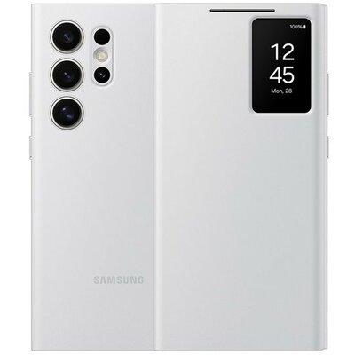 Samsung Galaxy S24 Ultra SM-S928, Oldalra nyíló tok, hívás mutatóval, kártyatartóval, Smart View Wallet, fehér, gyári