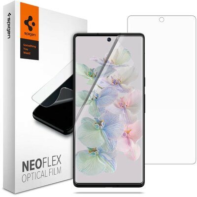 Google Pixel 7 Pro, Kijelzővédő fólia (az íves részre is!), Spigen Neo Flex Optical Film, Clear Prémium, 2 db / csomag