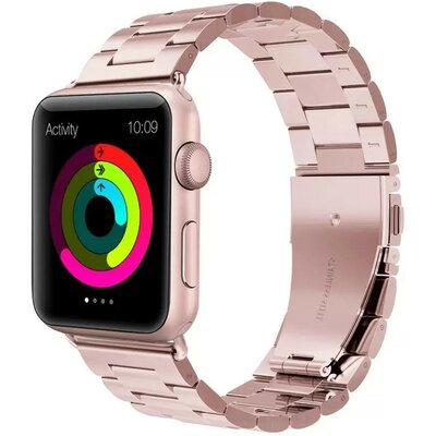 Apple Watch 4-6, SE, SE (2022) (38 / 40 mm) / Watch 7-9 (41 mm), fém pótszíj, rozsdamentes acél, vastag, Xprotector, vörösarany