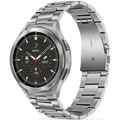 Samsung Galaxy Watch 4 / 5 / 5 Pro / 6 (40 / 44 / 45mm) / Watch 4 Classic / 6 Classic (42 / 43 / 46mm), fém pótszíj, TP Stainless, ezüst
