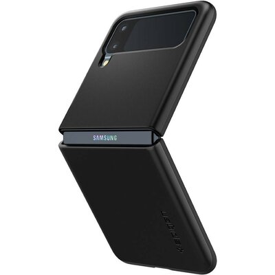 Samsung Galaxy Z Flip3 5G SM-F711B, Műanyag hátlap védőtok, Spigen Thin Fit, fekete