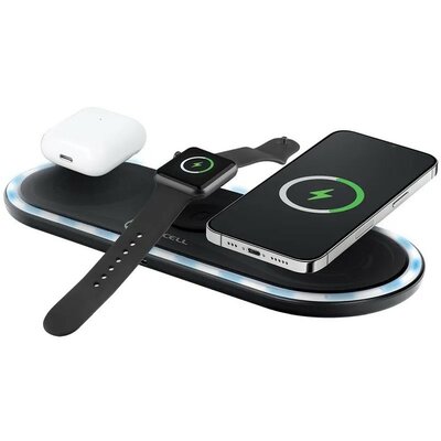 Univerzális vezeték nélküli töltőpad 3in1, Qi Wireless, 15W, Apple iPhone, Apple Airpods, Apple Watch kompatibilis, Forcell F-Energy, fekete