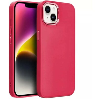 Samsung Galaxy A15 4G / A15 5G SM-A155F / A156B, Szilikon tok, közepesen ütésálló, fémhatású kamera keret, Frame Case, magenta