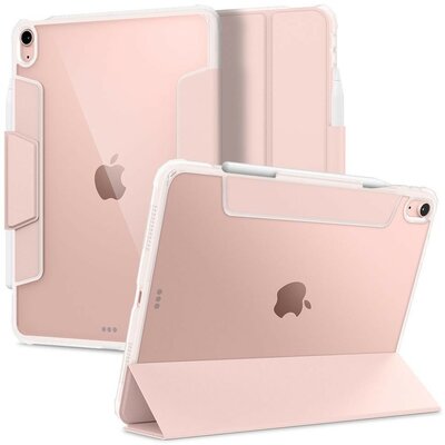 Apple iPad Air (2020 / 2022) / iPad Air 11 (2024), mappa tok, légpárnás sarok, közepesen ütésálló, Apple Pencil tartóval, Smart Case, Spigen Ultra Hybrid Pro, átlátszó/vörösarany