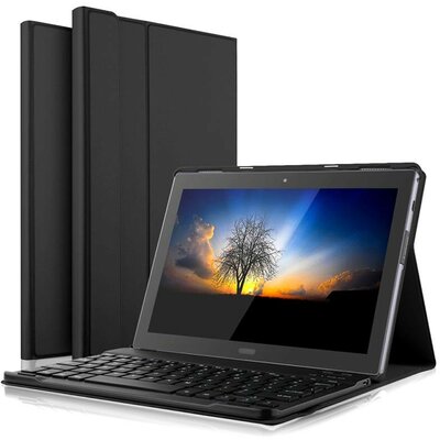 Huawei MatePad T8 (8.0), Bluetooth billentyűzetes mappa tok, fekete