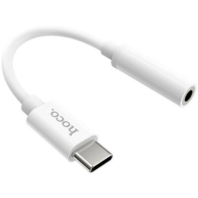 Audió adapter, USB Type-C - 3.5 mm jack átalakító, Hoco LS30, fehér