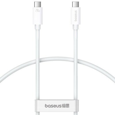 USB Type-C töltő- és adatkábel, USB Type-C, 100 cm, 240W, törésgátlóval, gyorstöltés, PD, Baseus Superior 2, P10365200211-02, fehér