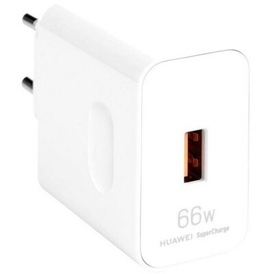 Hálózati töltő adapter, 66W, USB aljzat, PD, gyorstöltés, Huawei, fehér, gyári