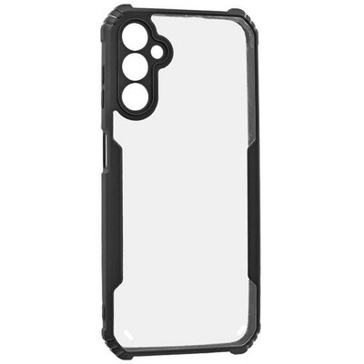 Samsung Galaxy A15 4G / A15 5G SM-A155F / A156B, Szilikon tok, közepesen ütésálló, légpárnás sarok, akril hátlap, Anti-Drop Case, átlátszó/fekete