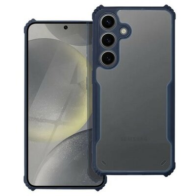 Samsung Galaxy A34 5G SM-A346B, Szilikon tok, közepesen ütésálló, légpárnás sarok, akril hátlap, Anti-Drop Case, átlátszó/sötétkék