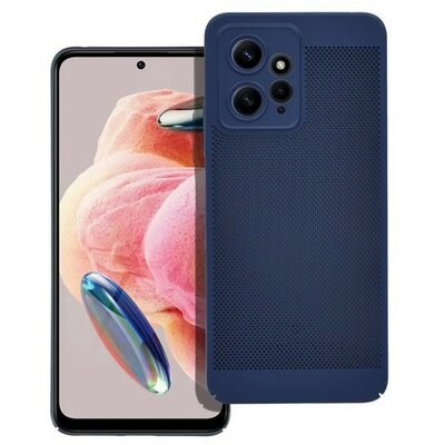 Xiaomi Redmi Note 12 4G, Műanyag hátlap védőtok, légáteresztő, lyukacsos minta, Breezy, sötétkék