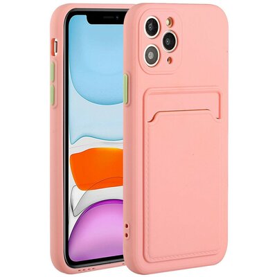 Xiaomi Redmi K40S 5G / Poco F4 5G, Szilikon tok, kártyatartóval, Wooze Card Slot, rózsaszín