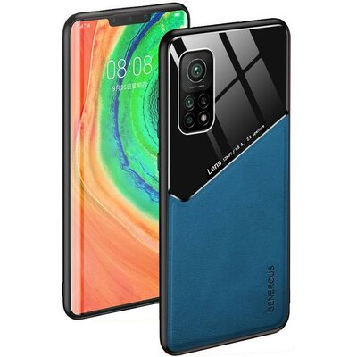 Xiaomi Redmi Note 11T Pro / Note 11T Pro Plus / Poco X4 GT, Szilikon tok, bőr és plexi hátlap, közepesen ütésálló, mágneses tartóval kompatibilis, Wooze Texture, kék