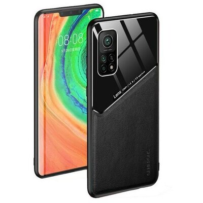 Samsung Galaxy A73 5G SM-A736B, Szilikon tok, bőr és plexi hátlap, közepesen ütésálló, mágneses tartóval kompatibilis, Wooze Texture, fekete