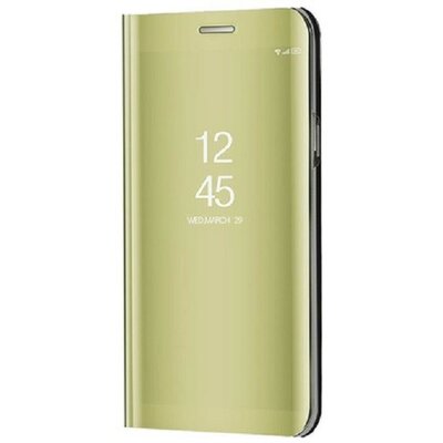 Samsung Galaxy M13 4G SM-M135F, Oldalra nyíló tok, hívás mutatóval, Smart View Cover, arany (utángyártott)