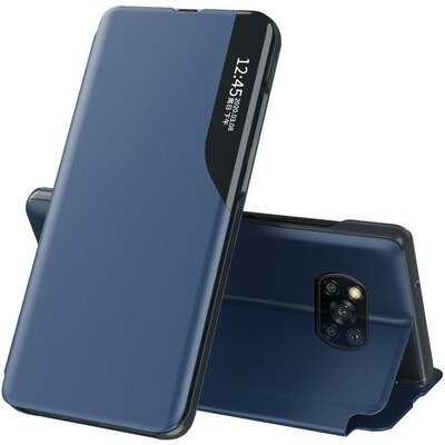 Samsung Galaxy M33 5G SM-M336B, Oldalra nyíló tok, stand, hívás mutatóval, Wooze FashionBook, kék