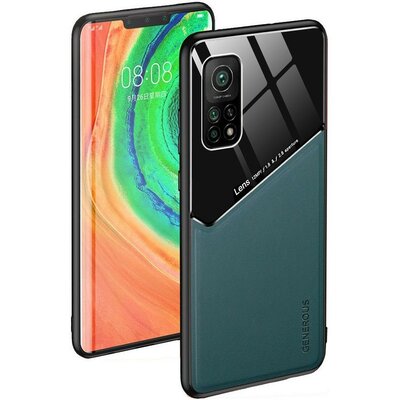 Samsung Galaxy A73 5G SM-A736B, Szilikon tok, bőr és plexi hátlap, közepesen ütésálló, mágneses tartóval kompatibilis, Wooze Texture, zöld