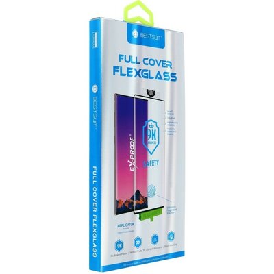 Samsung Galaxy S22 Plus 5G SM-S906, Kijelzővédő fólia, ütésálló fólia, Tempered Glass (edzett üveg), ujjlenyomat támogatás, 5D, Full Cover, Nano Flexi Glass, fekete