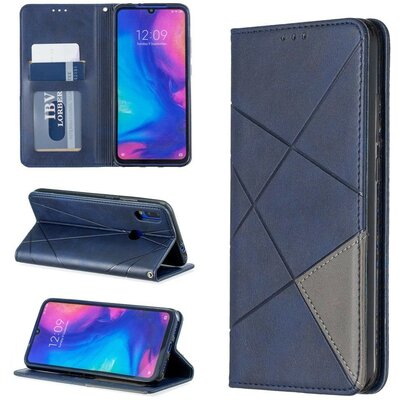 Samsung Galaxy Note 20 Pro, Oldalra nyíló tok, stand, geometria minta, Wooze DesignBook, kék