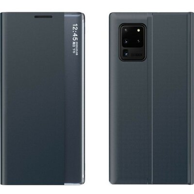 Huawei Honor 10X Lite, Oldalra nyíló tok, stand, hívás mutatóval, vékony csíkban, Wooze Look Inside, sötétkék