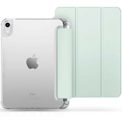 Apple iPad 10.9 (2022), mappa tok, közepesen ütésálló, érintőceruza tartóval, átlátszó hátlap, Smart Case, TP SC Pen Hybrid, világoszöld