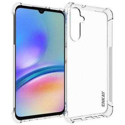 Samsung Galaxy A05s SM-A057F, Szilikon tok, közepesen ütésálló, légpárnás sarok, Enkay, átlátszó