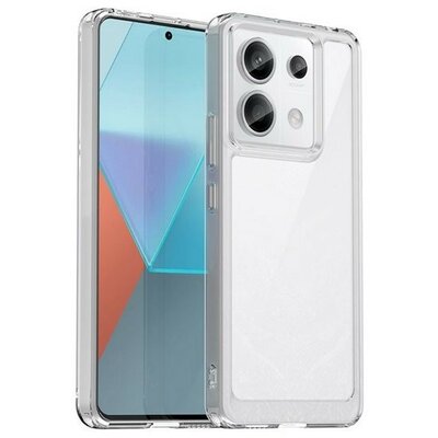 Xiaomi Redmi Note 13 Pro 5G / Poco X6 5G, Műanyag hátlap védőtok + szilikon keret, közepesen ütésálló, átlátszó hátlap, átlátszó