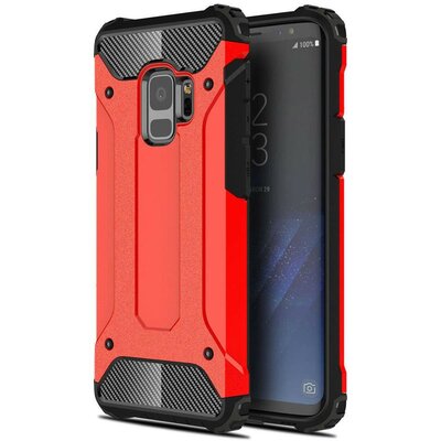 Xiaomi Poco X3 GT, Műanyag hátlap védőtok, Defender, fémhatású, piros