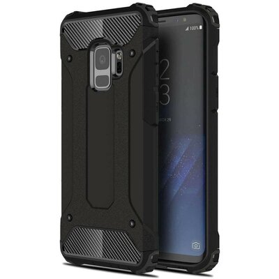 Huawei P50 / P50E, Műanyag hátlap védőtok, Defender, fémhatású, fekete