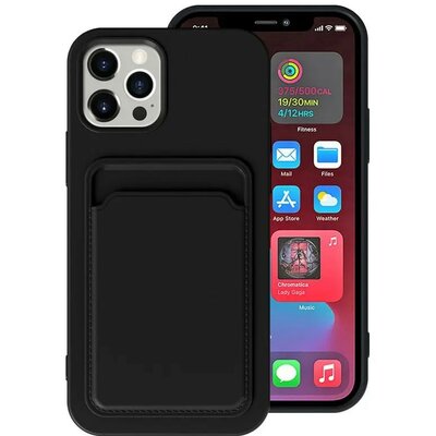 Apple iPhone XS Max, Szilikon tok, kártyatartóval, Wooze Card Slot, fekete