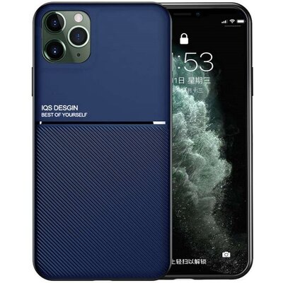 Huawei Mate 40 Pro Plus, Szilikon tok, közepesen ütésálló, mágneses tartóval kompatibilis, karbon minta, Wooze Carbon, sötétkék