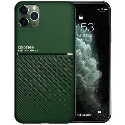 Huawei Mate 40 Pro Plus, Szilikon tok, közepesen ütésálló, mágneses tartóval kompatibilis, karbon minta, Wooze Carbon, sötétzöld