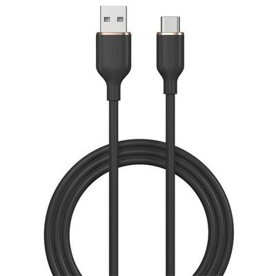 USB töltő- és adatkábel, USB Type-C, 120 cm, 2400 mA, gyorstöltés, Devia Jelly, EC629, fekete