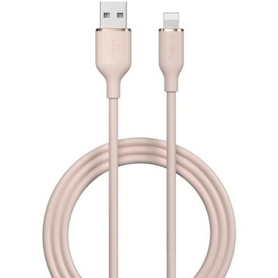 USB töltő- és adatkábel, Lightning, 120 cm, 2400 mA, Devia Jelly, EC630, rózsaszín