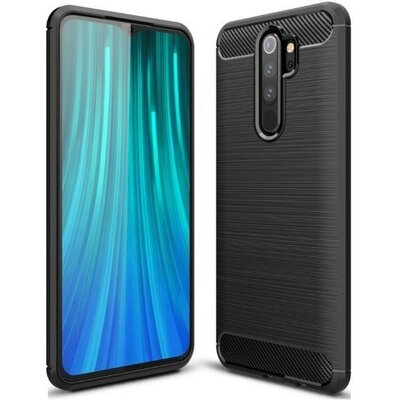 Samsung Galaxy M31 SM-M315F, Szilikon tok, közepesen ütésálló, szálcsiszolt, karbon minta, fekete