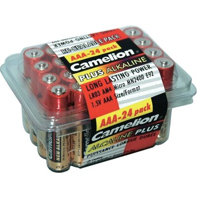 Mikroelem AAA, alkáli mangán, 1,5V, 24 db, Camelion LR03, AAA, LR3, AM4M8A, AM4, S