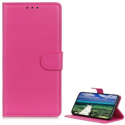 Huawei Honor 90 Lite, Oldalra nyíló tok, stand, kártyatartóval, csatos, bőrhatású, prémium, rózsaszín