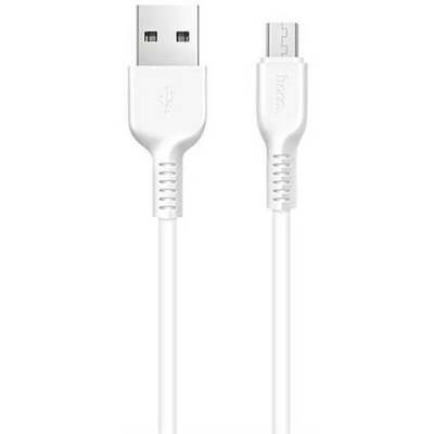 USB töltő- és adatkábel, microUSB, 100 cm, 2400 mA, törésgátlóval, Hoco X13 Easy, fehér