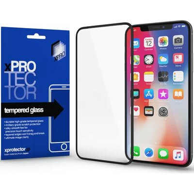 Huawei P50 Pro, Kijelzővédő fólia, ütésálló fólia (az íves részre is!), Tempered Glass (edzett üveg), Xprotector Full 3D, fekete