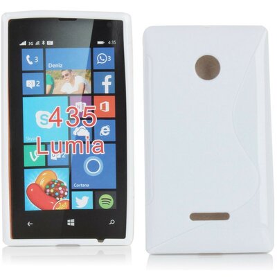 Microsoft Lumia 435, TPU szilikon tok, S-Line, fehér