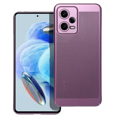 Xiaomi Redmi Note 12 5G / Poco X5 5G, Műanyag hátlap védőtok, légáteresztő, lyukacsos minta, Breezy, lila