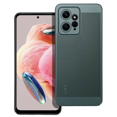 Xiaomi Redmi Note 12 4G, Műanyag hátlap védőtok, légáteresztő, lyukacsos minta, Breezy, sötétzöld