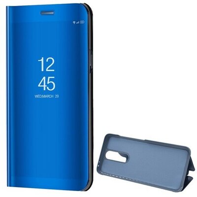 Xiaomi Redmi K30 / K30 5G / Poco X2, Oldalra nyíló tok, hívás mutatóval, Smart View Cover, kék (utángyártott)