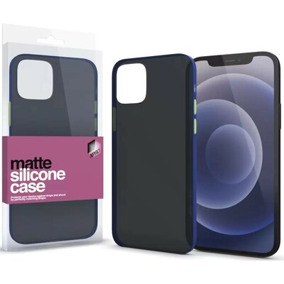 Apple iPhone 15 Pro Max, Szilikon tok, színes gombokkal, Xprotector Matte, áttetsző/kék