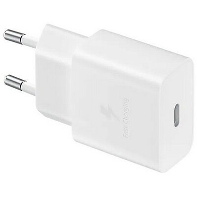 Hálózati töltő adapter, 15W, USB Type-C aljzat, PD, gyorstöltés, Samsung, fehér, gyári